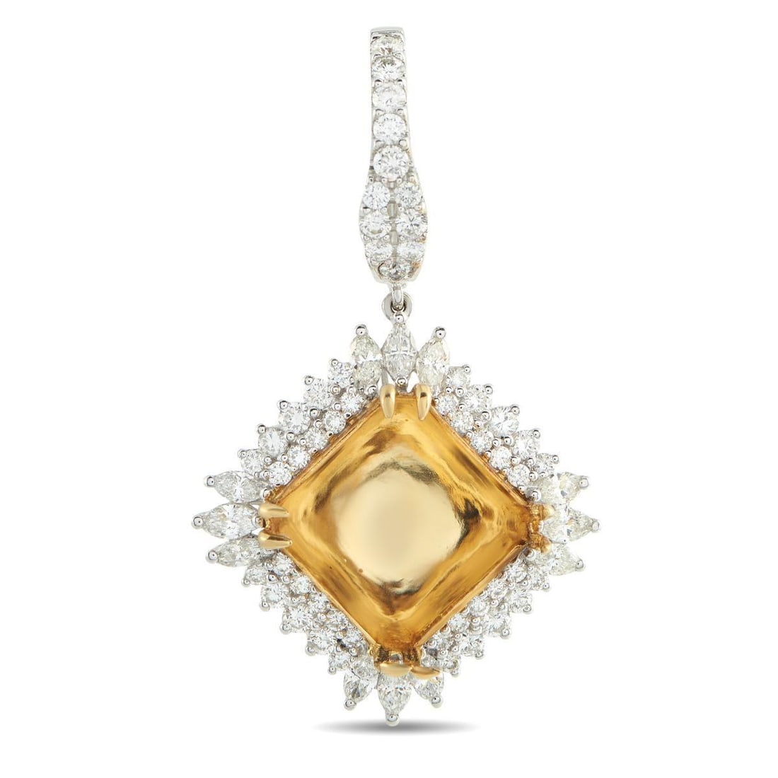 18K WHITE GOLD 4.52CT DIAMOND PENDANT: This luxury pendant is designed to effortlessly catch the light. Sparkling Diamonds with a total weight of 4.52 carats make it an eye-catching piece that will continually impress. At the center, a lus
