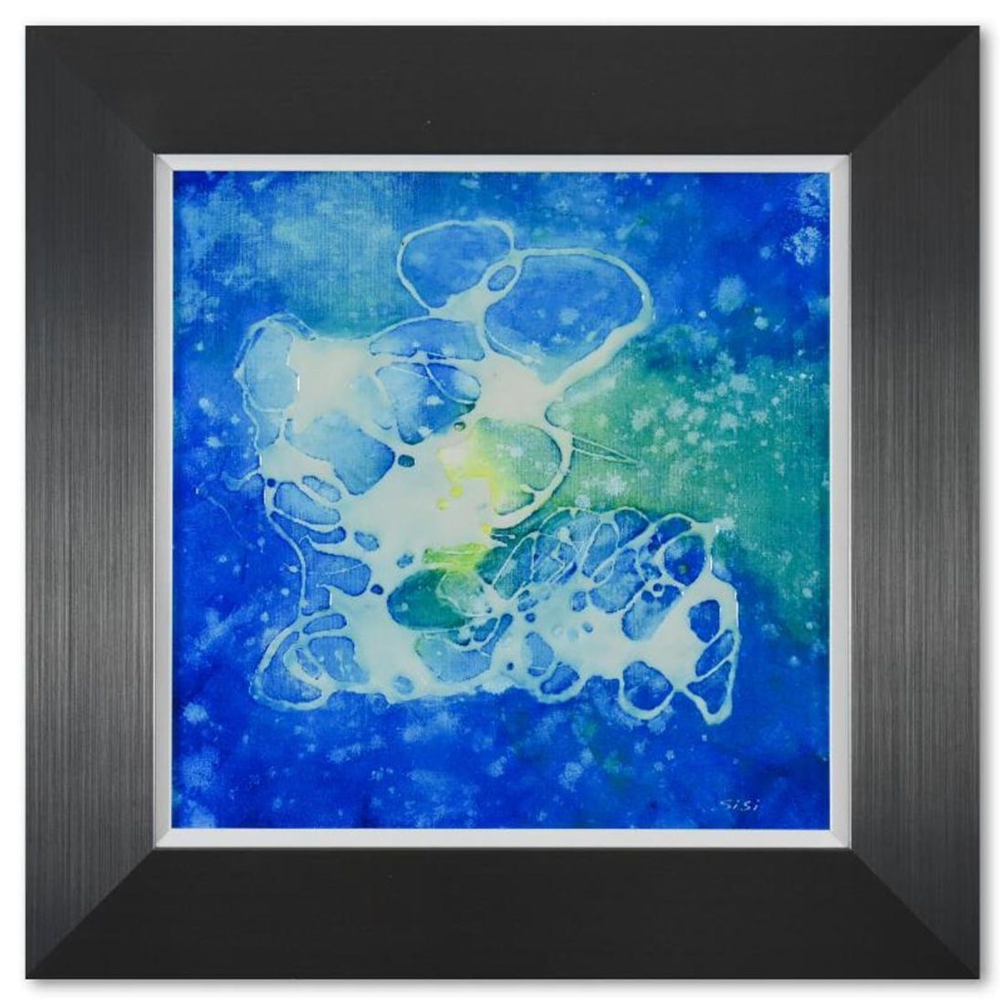 Sisi Sun, "Jellyfish 2" Framed Original Acrylic Painting on Canvas Board, Hand Signed with Letter of (1 of 2)