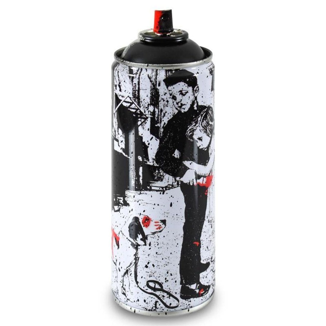 Mr. Brainwash, "Pup Art (Black)" Limited Edition Hand Painted Spray Can with Plate Signature.: Pup Art (Black) is a numbered limited edition hand painted spray can by Mr Brainwash. This piece bears the plate signature of the artist and comes from his 2020 Classic Spray Can Collection. Measures 