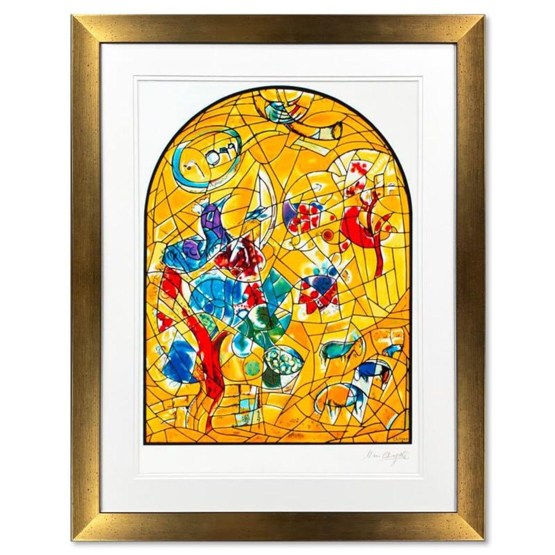 Marc Chagall (1887-1985), "Joseph" Framed Limited Edition Serigraph with Letter of Authenticity.: Joseph is a framed limited edition serigraph on paper by Marc Chagall (1887-1985). Authorized by the Chagall Estate and ADAGP Paris , the piece is plate signed and comes with a letter of authenticity.