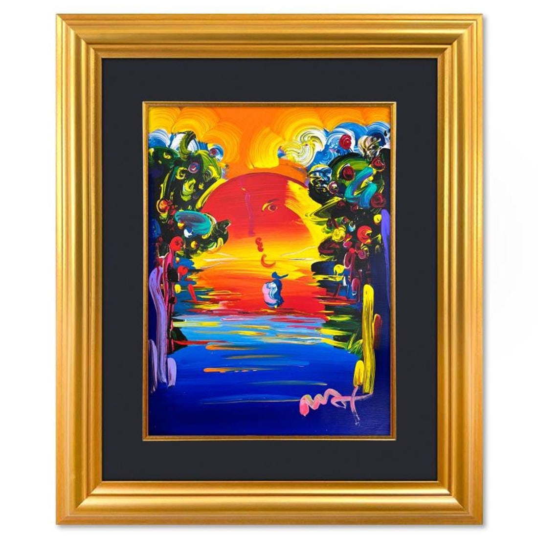 Peter Max, "Better World" Framed One-of-a-Kind Mixed Media, Hand Signed with Registration Number (1 of 2)