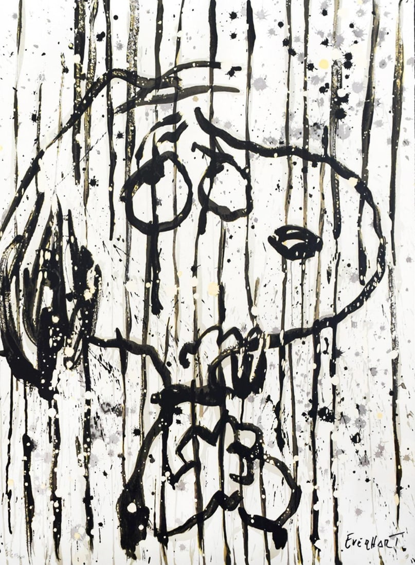 Tom Everhart- Hand Pulled Original Lithograph "Dancing in the Rain" - 2