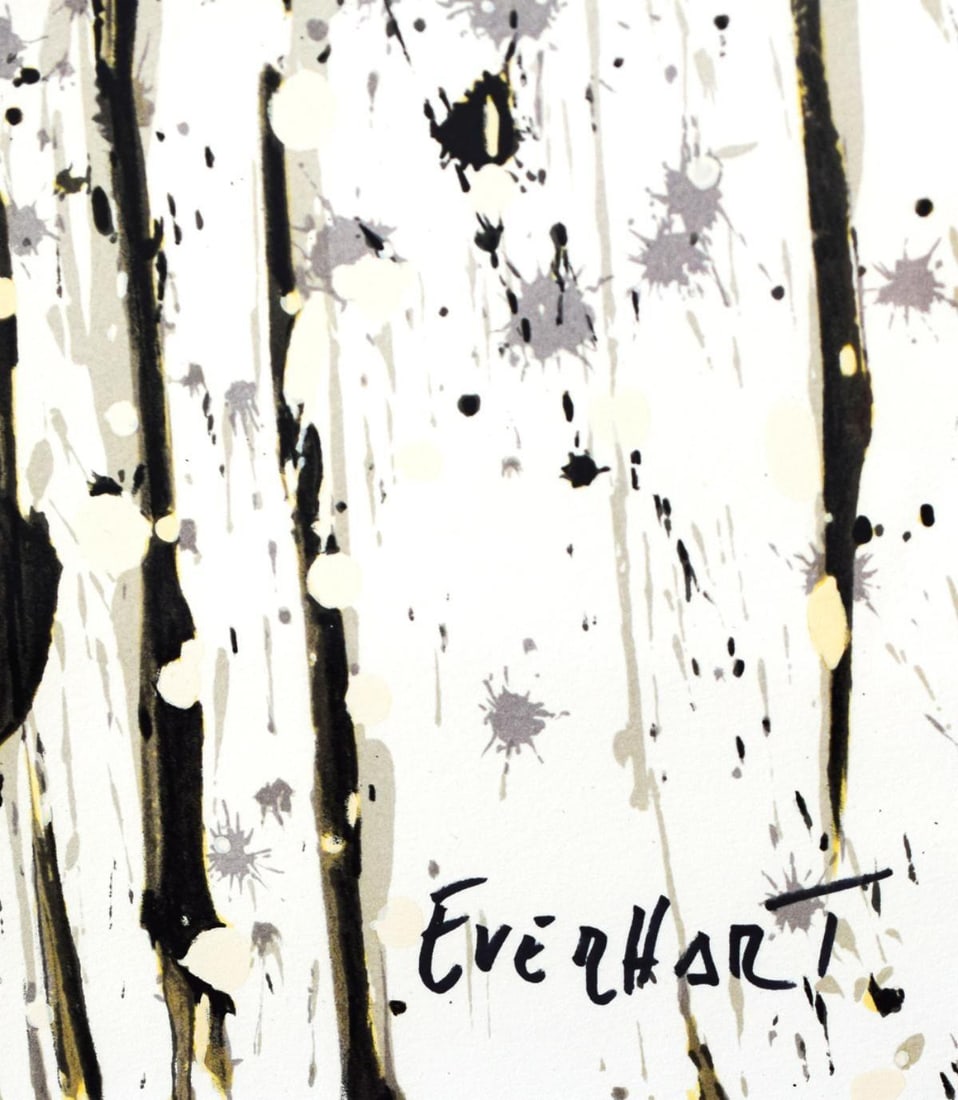 Tom Everhart- Hand Pulled Original Lithograph "Dancing in the Rain" - 4