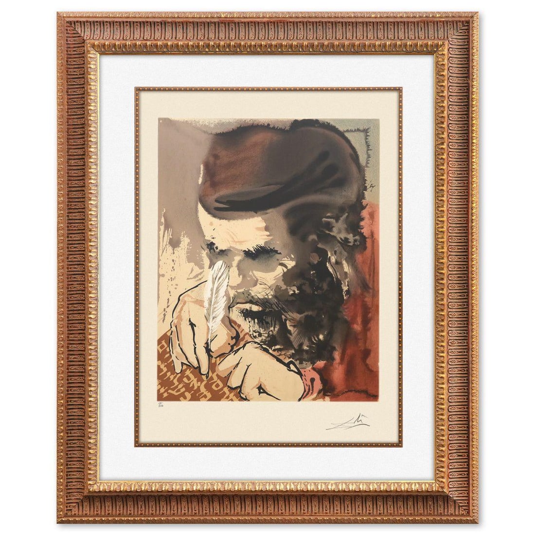 Salvador Dali- Original Lithograph "For that is thy life": Artist: Salvador Dali. Medium: Original Lithograph. Title: For that is thy life. Size: 20" x 16". Measures approx. 37" x 30" (framed). Signature: Hand signed and numbered. Certificate of