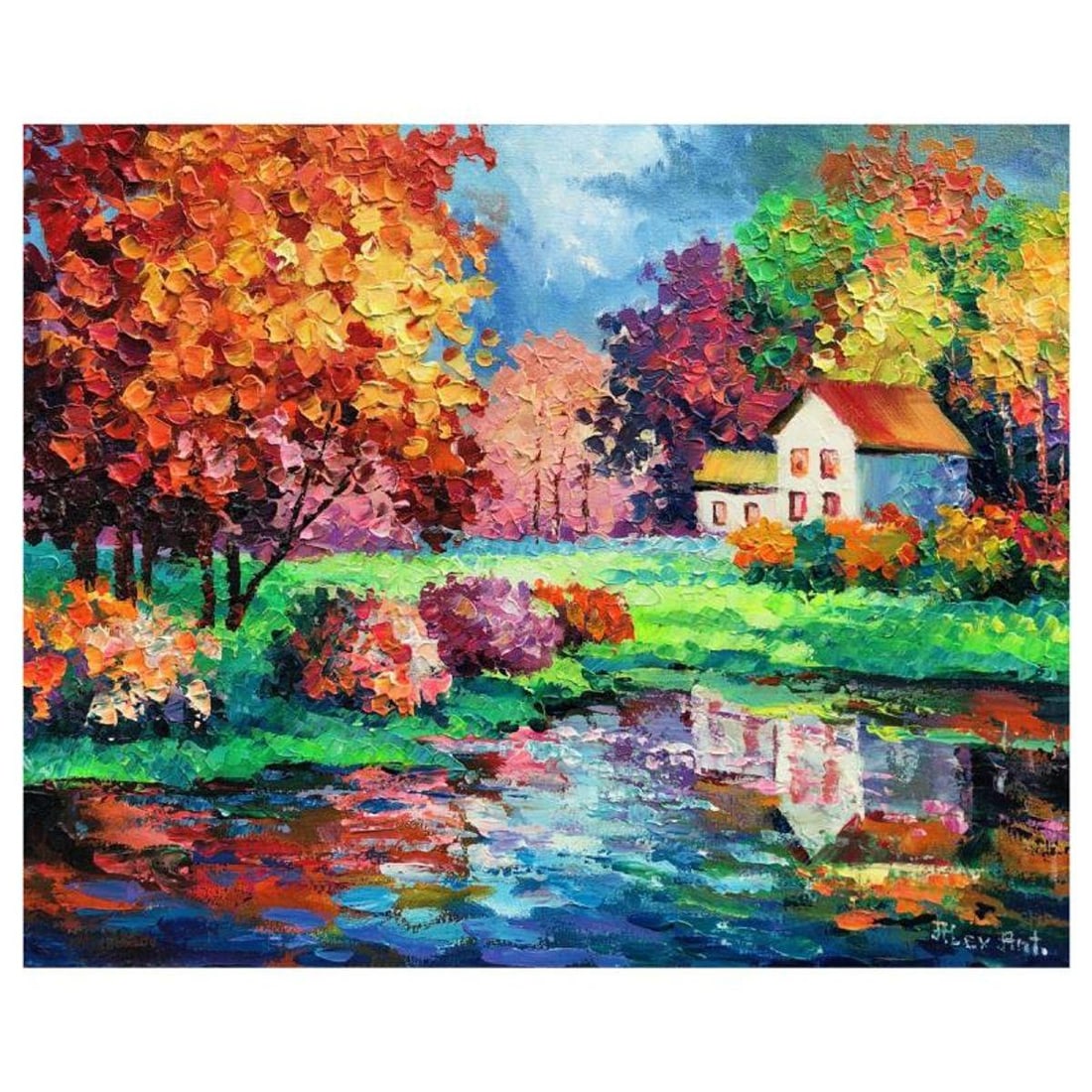Alexander Antanenka, "Golden Curls Of Autumn" Original Painting on Canvas, Hand Signed with Letter: Golden Curls Of Autumn is an original oil painting on stretched canvas by Alexander Antanenka. Hand signed by the artist, the piece comes with a letter of authenticity. Measures approximately 16" x 20