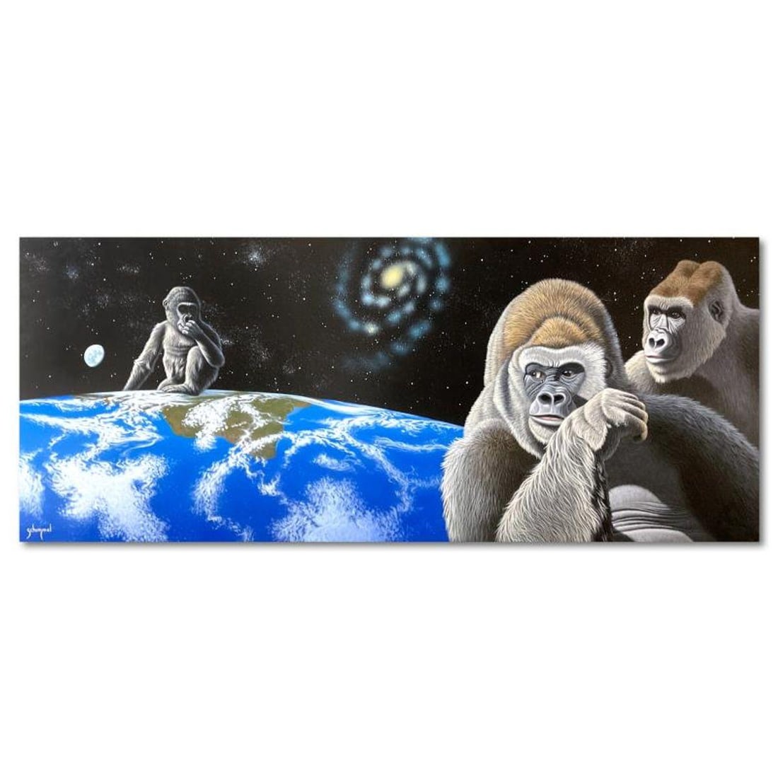 William Schimmel, "Our Children's Future" Original Acrylic Painting on Canvas, Hand Signed with (1 of 3)