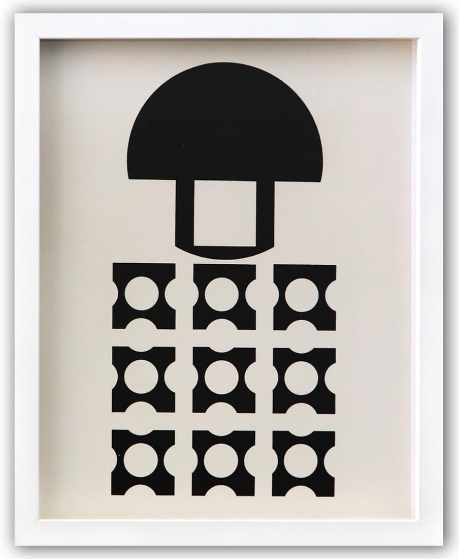 Victor Vasarely- Heliogravure Print "Untitled": Artist: Victor Vasarely. Medium: Heliogravure Print. Title: Untitled. Size: 14" x 11". Measures approx. 15" x 12" (framed). Additional: Custom Framed. Reference#: 21595.