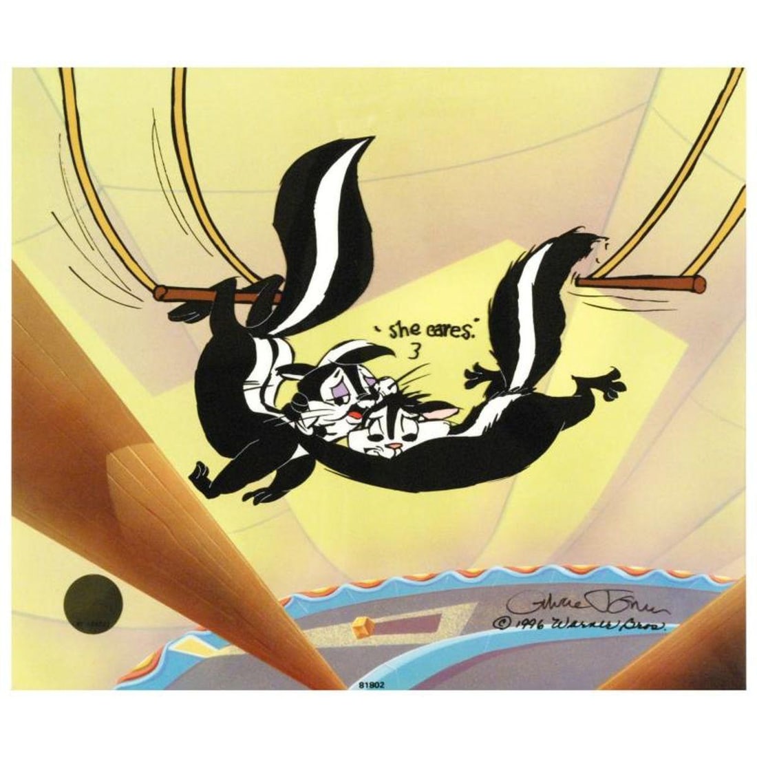 Kitty Catch by Chuck Jones (1912-2002). Limited Edition Animation Cel with Hand Painted Color: Own this amazing piece based on the original line image hand drawn and hand-inked on paper by Mr. Jones! "Kitty Catch" is a sold out limited edition animation cel with hand painted coloring on sericel