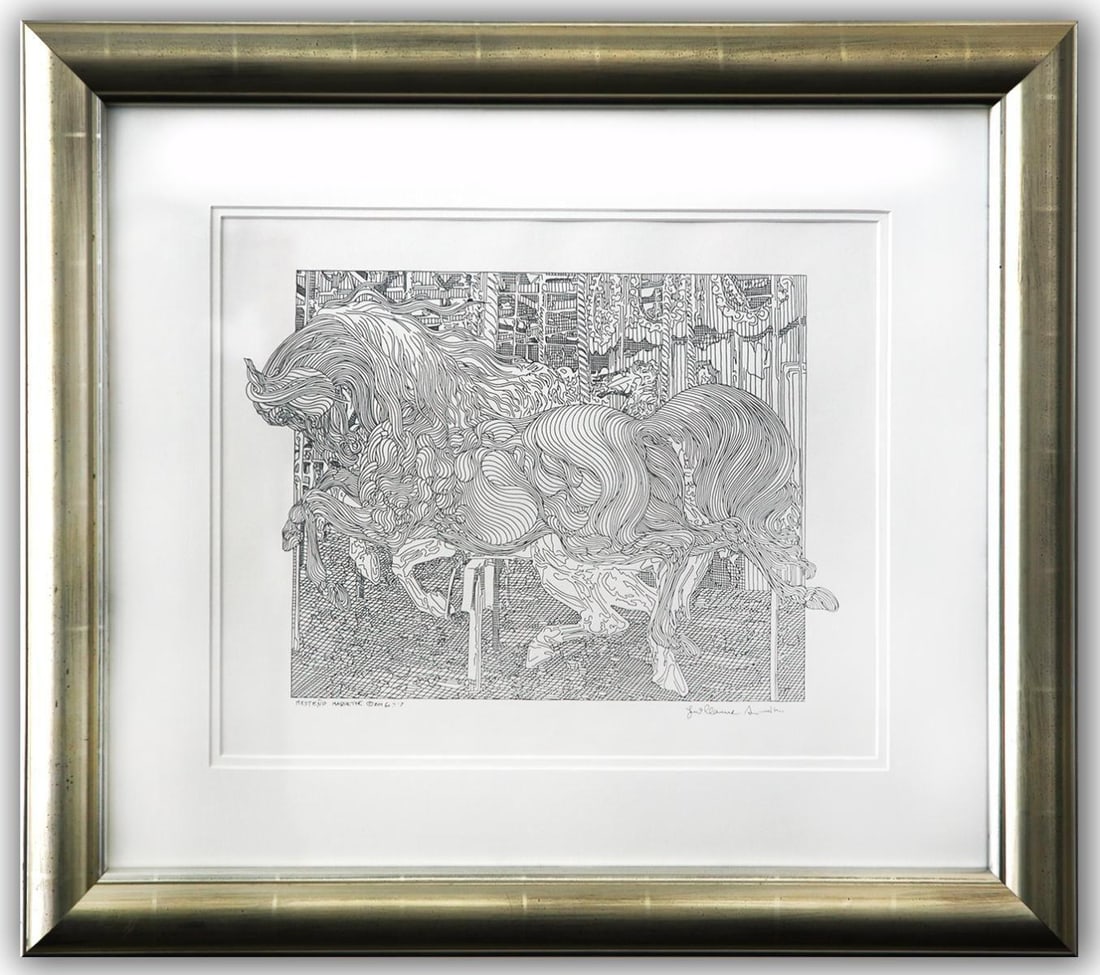 Guillaume Azoulay- Original Drawing on Paper "Mesteno maquette for the etching" (1 of 3)