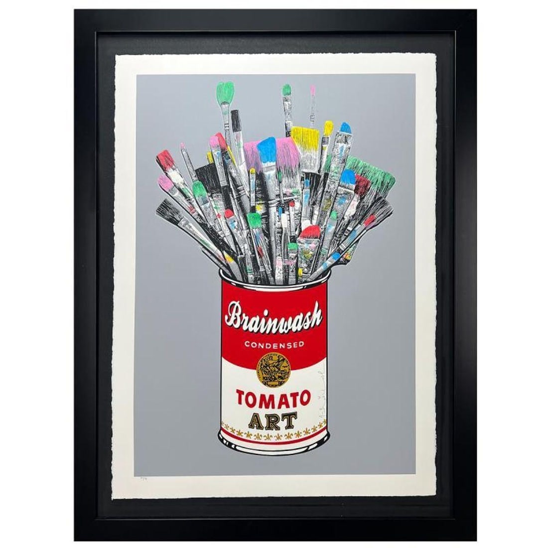 Mr. Brainwash, "Tomato Pop (Grey)" Framed Limited Edition Hand-Finished Silk Screen. Hand Signed and (1 of 3)