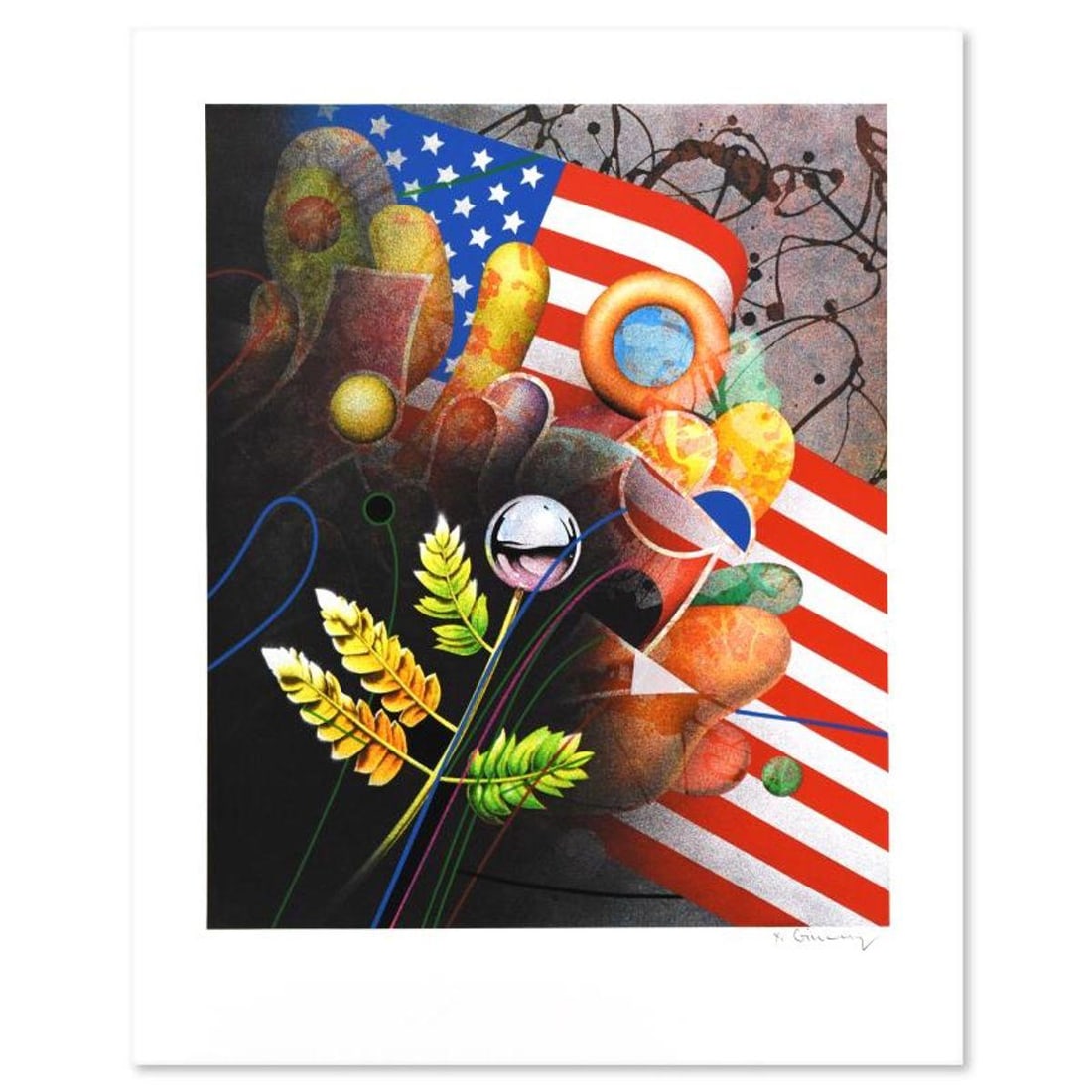 Yankel Ginzburg, "Birth of a Nation" Limited Edition Serigraph, SE Numbered 5/25 and Hand Signed (1 of 2)
