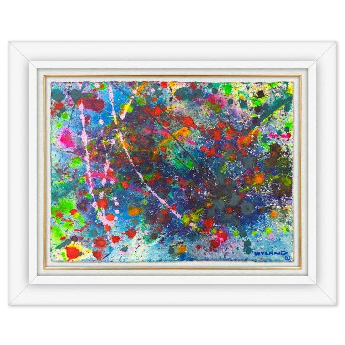 Wyland, "Untitled Abstract" Framed Original Painting on Paper, Hand Signed with Letter of (1 of 2)