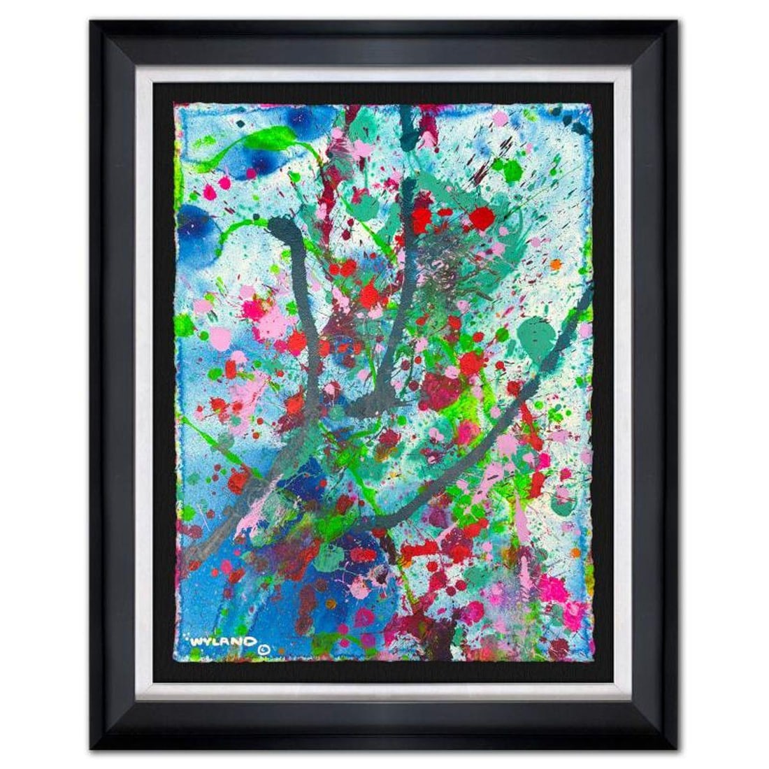 Wyland, "Untitled Abstract" Framed Original Painting on Paper, Hand Signed with Letter of: This is an original watercolor painting on paper by Wyland, hand signed by the artist. This piece comes custom framed. Includes Letter of Authenticity. Measures approximately 38.5" x 31" x (framed), 3