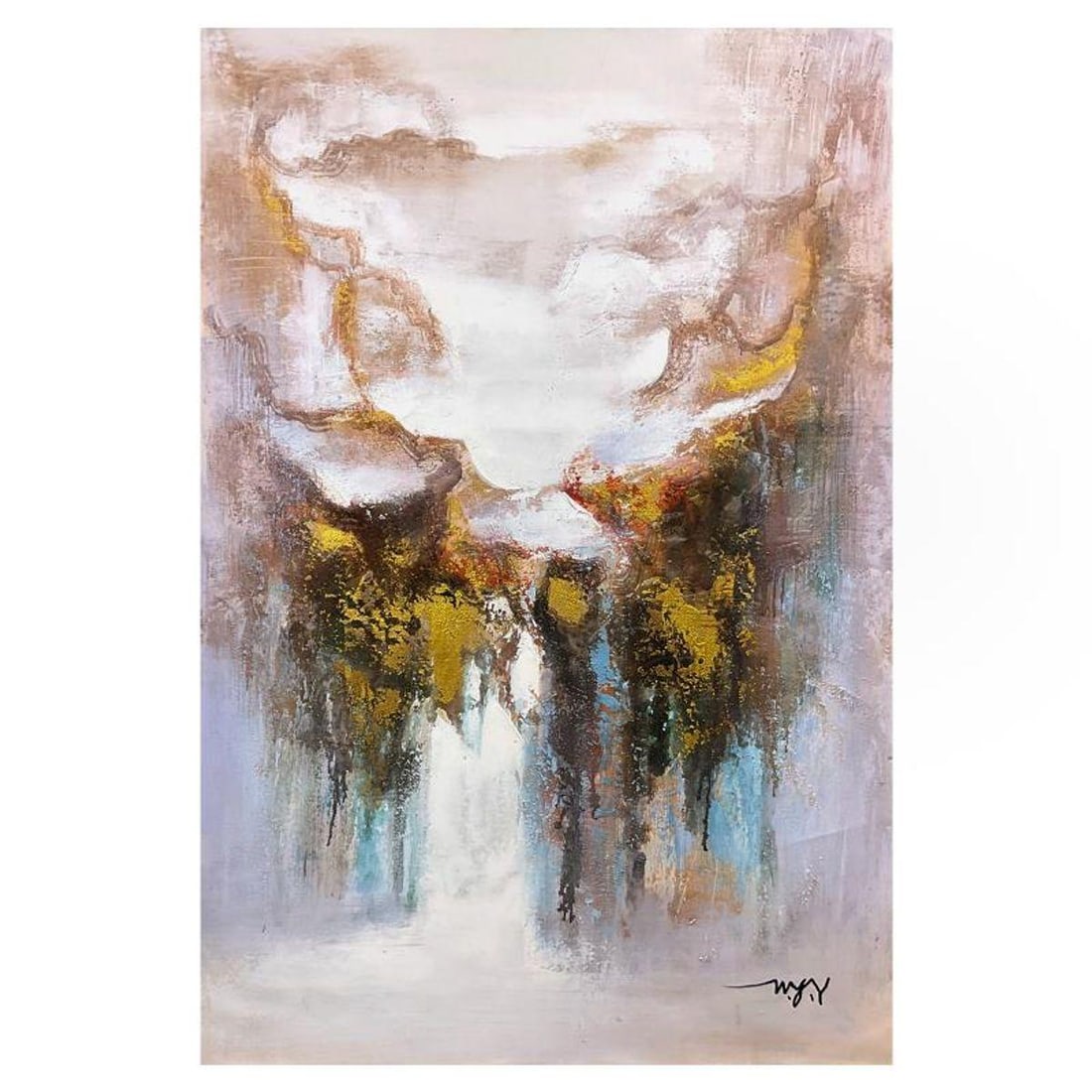 Mani, Original Acrylic Painting on Canvas (47" x 32"), Hand Signed with Letter of Authenticity: This is an original acrylic painting on canvas by Mani, hand signed by the artist. Includes Letter of Authenticity. Measures approx. 47" x 32" (image).