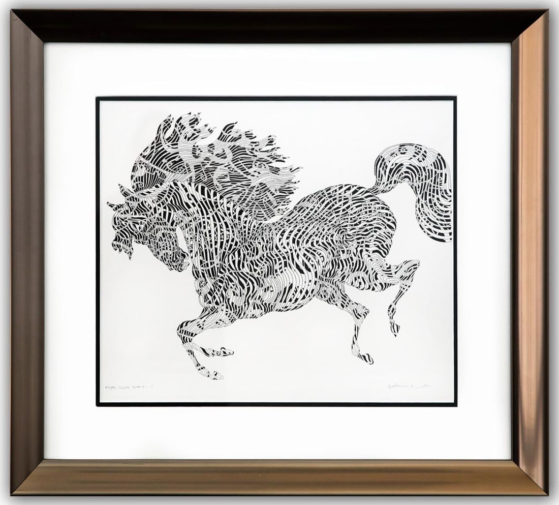 Guillaume Azoulay- Original Drawing on Paper "Ã‰tude GHFF (maquette for the etching)" (1 of 3)