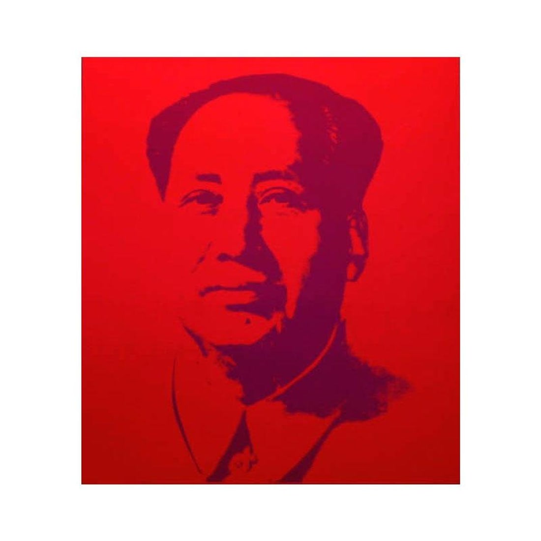 Andy Warhol "Mao Red" Silk Screen Print from Sunday B Morning.: Mao Red is a silk screen print on paper (open edition) from Sunday B Morning featuring the works of Andy Warhol. The piece is stamped in blue on the back with "Published by Sunday B. Morning" and "fil