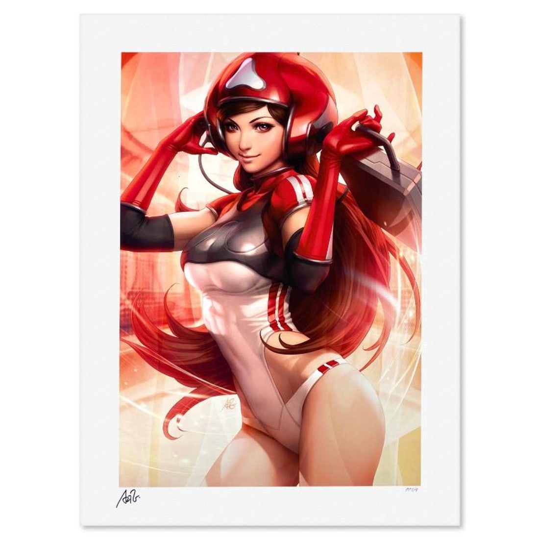 Stanley "Artgerm" Lau, "Pepper" Limited Edition, PP Numbered 3/4 and Hand Signed with Letter of: Pepper is a limited edition giclee on paper by Stanley "Artgerm" Lau, PP numbered 3/4 and hand signed by the artist. Includes Letter of Authenticity. Measures approx. 24" x 18" (border) 20" x 14" (ima