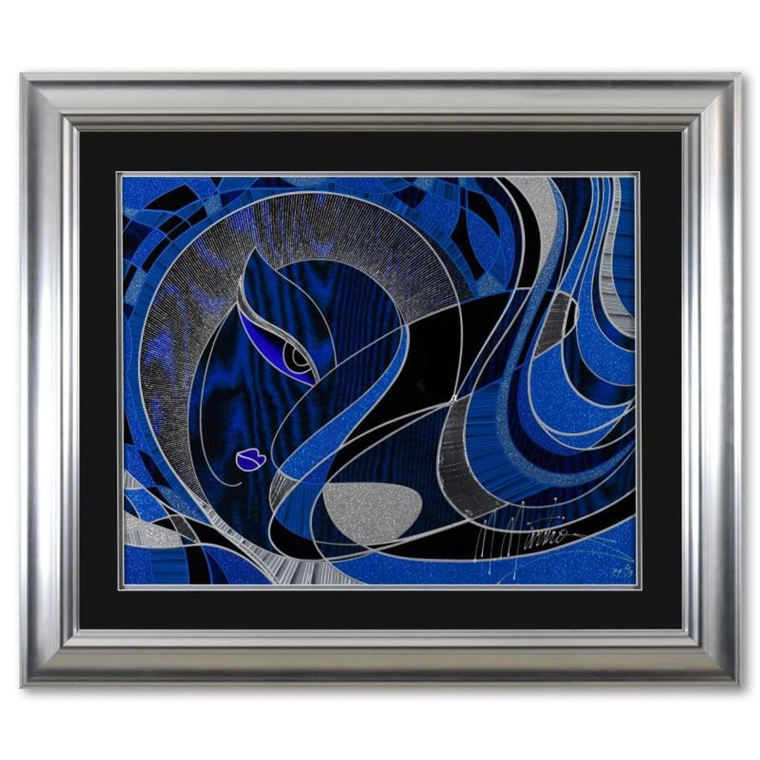 Martiros Manoukian, "Circle of Glance" Framed Limited Edition Mixed Media Silkscreen, Numbered and: Circle of Glance is a limited edition mixed media silkscreen on paper by Martiros Manoukian, numbered and hand signed by the artist. This piece comes custom framed with a mirror-like finish. Includes