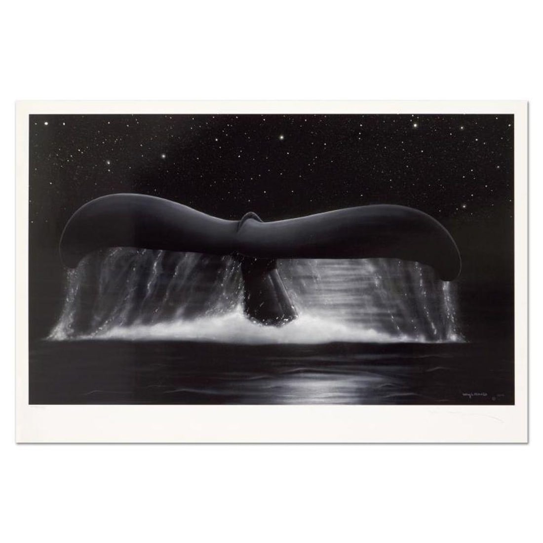 Wyland, "Sea of Stars" Limited Edition Lithograph, Numbered and Hand Signed with Certificate of: Sea of Stars is a limited edition lithograph on paper by Wyland, numbered and hand signed by the artist. Includes Certificate of Authenticity. Measures approx. 28" x 18" (border), 25" x 15" (image).