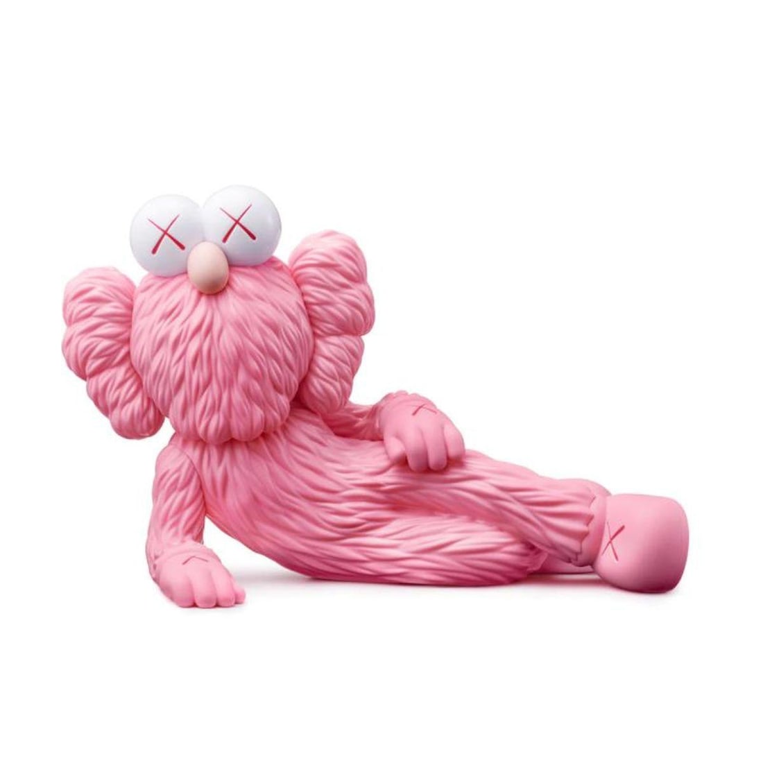 Kaws, "Time Off (Pink)" Vinyl Sculpture: Time Off (Pink) is a vinyl sculpture by KAWS featuring his famous BFF character. The figure is new in box. Measures approx. 7" x 11" x 5.5" Reference#: 91154.