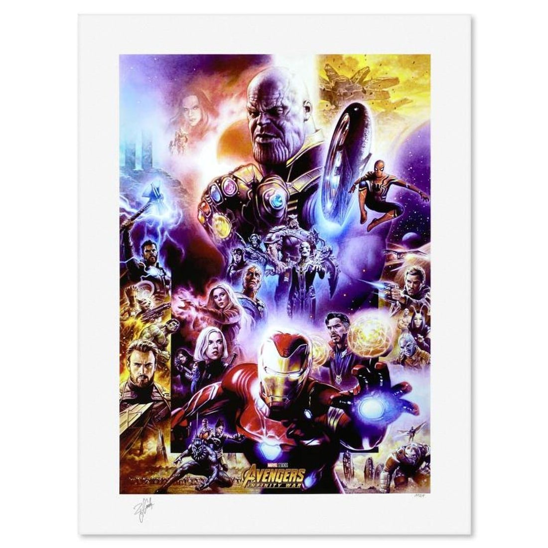 Marvel Comics & Tsuneo Sanda, "Avengers: Infinity War" Limited Edition, PP Numbered 3/4 and Signed (1 of 2)