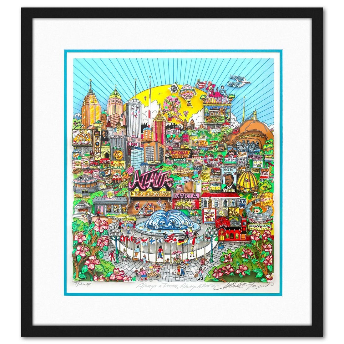 Charles Fazzino- 3D Construction Silkscreen Serigraph "Always A Dream, Always Atlanta" (1 of 3)