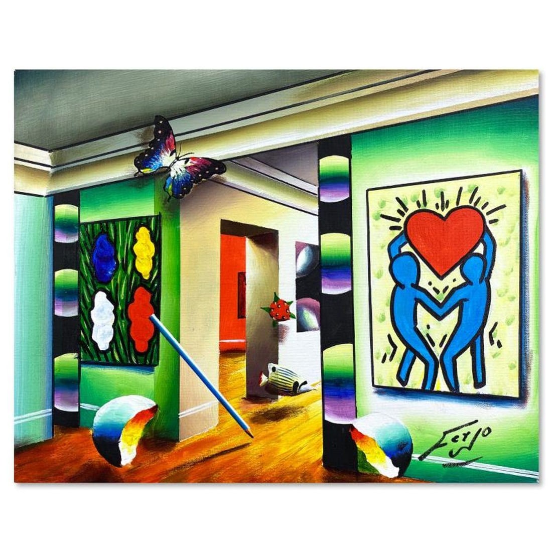 Ferjo, Original Oil Painting on Canvas, Hand Signed with Letter of Authenticity: This is an original oil painting on stretched canvas by Ferjo, hand signed by the artist. Includes Letter of Authenticity. Measures approx. 16" x 20" (image).
