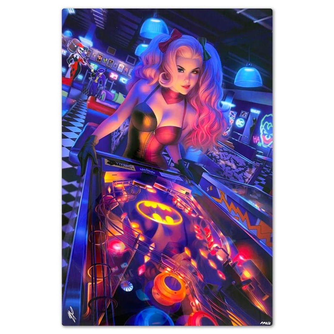 DC Comics & Warren Louw, "Harley Quinn: Legends of the Dark Knight #1" Limited Edition on Aluminum,: Harley Quinn: Legends of the Dark Knight #1 is a limited edition giclee on aluminum from DC Comics and Warren Louw, PP numbered 2/2 and bearing the authorized signature of the artist. Includes Letter 