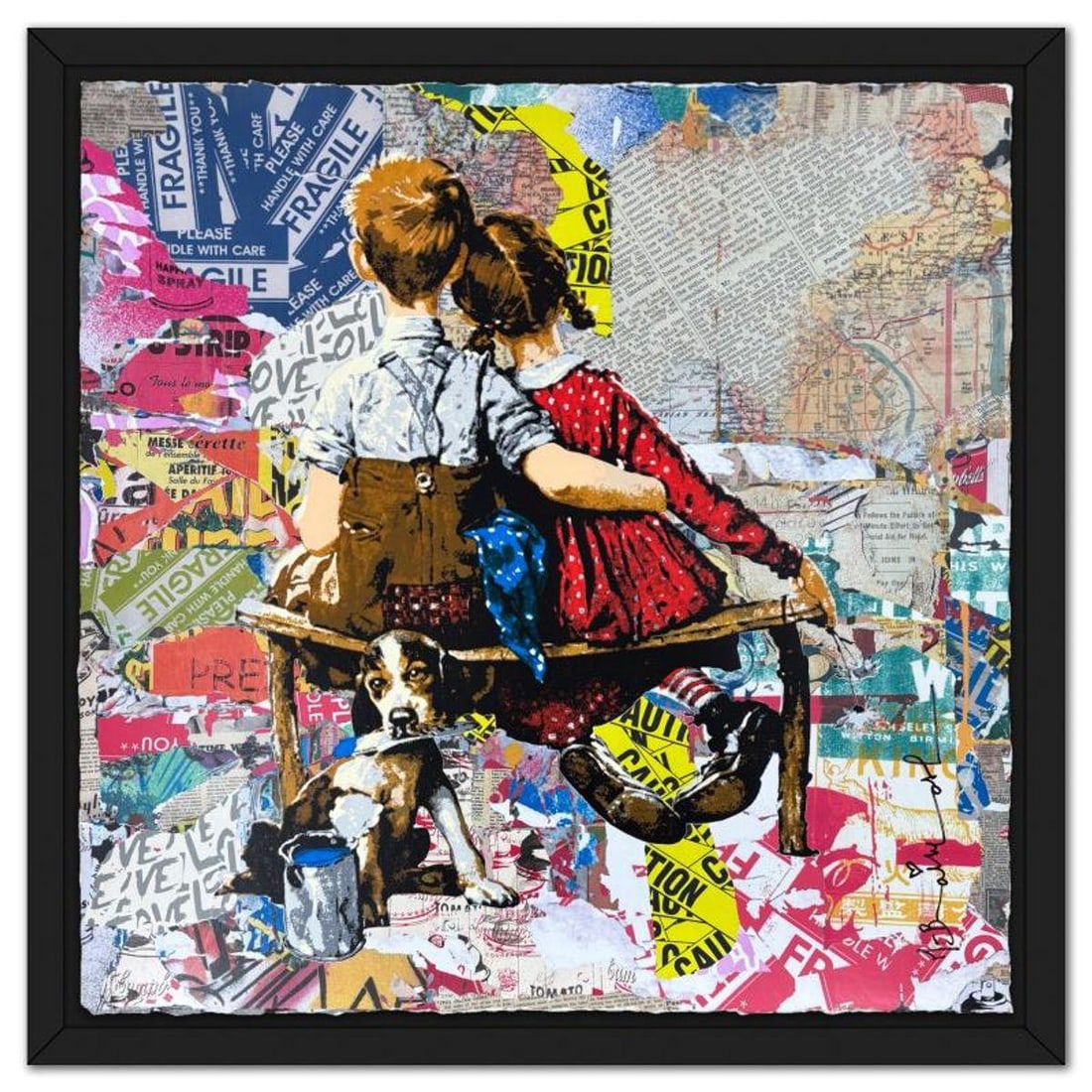 Mr Brainwash, '"Work Well Together" Framed Unique (UNQ) Mixed Media, Hand Signed with Certificate of (1 of 4)