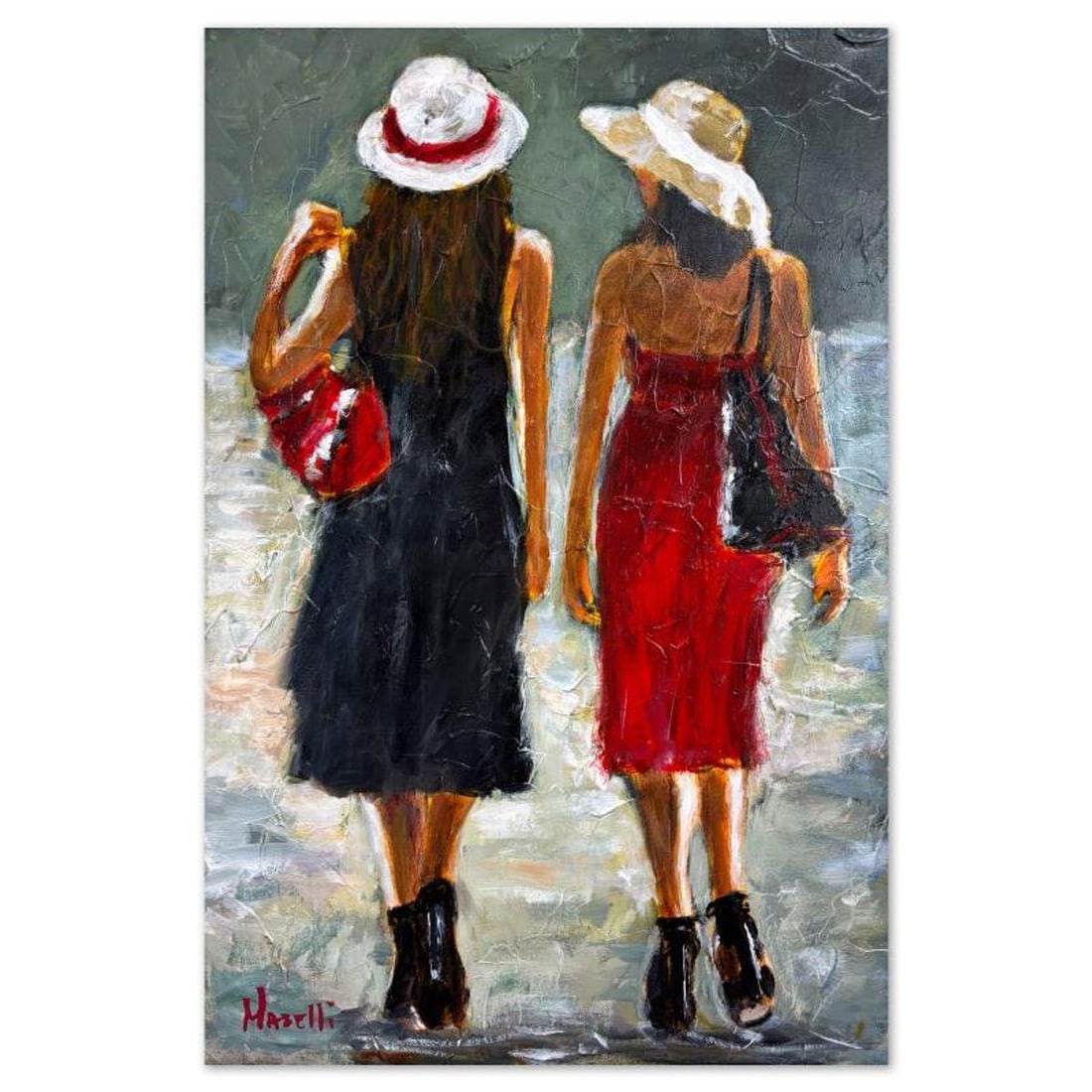 Michael Maselli, "Steppng Out" Original Painting on Canvas, Hand Signed with Letter of Authenticity. (1 of 2)