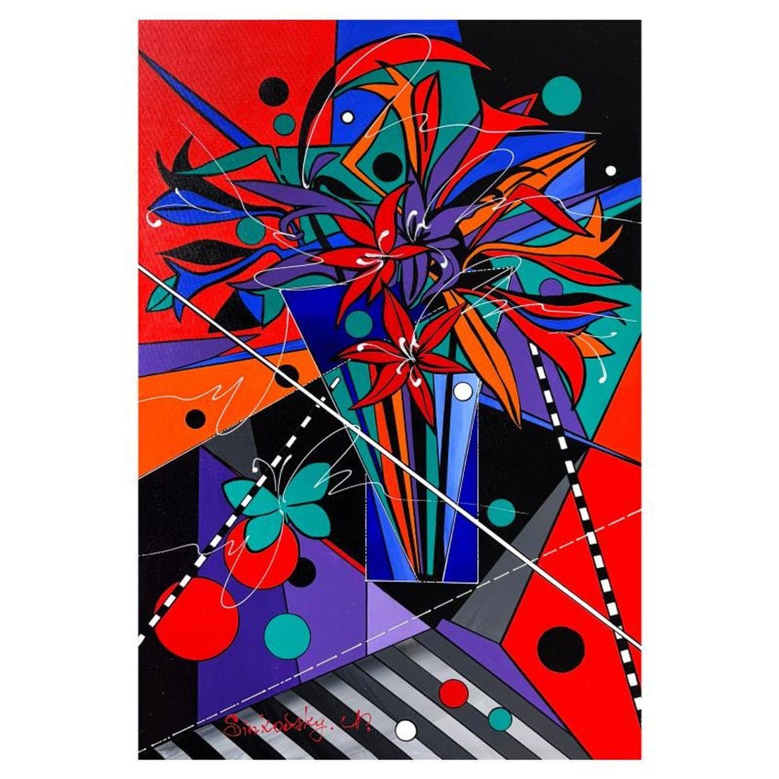 Natalia Sinkovsky, Original Acrylic Painting on Canvas, Hand Signed with Letter of Authenticity.: This is an original acrylic painting on canvas by Natalia Sinkovsky, hand signed by the artist. Includes Letter of Authenticity. Measures approx. 29.5" x 19.5" (image).