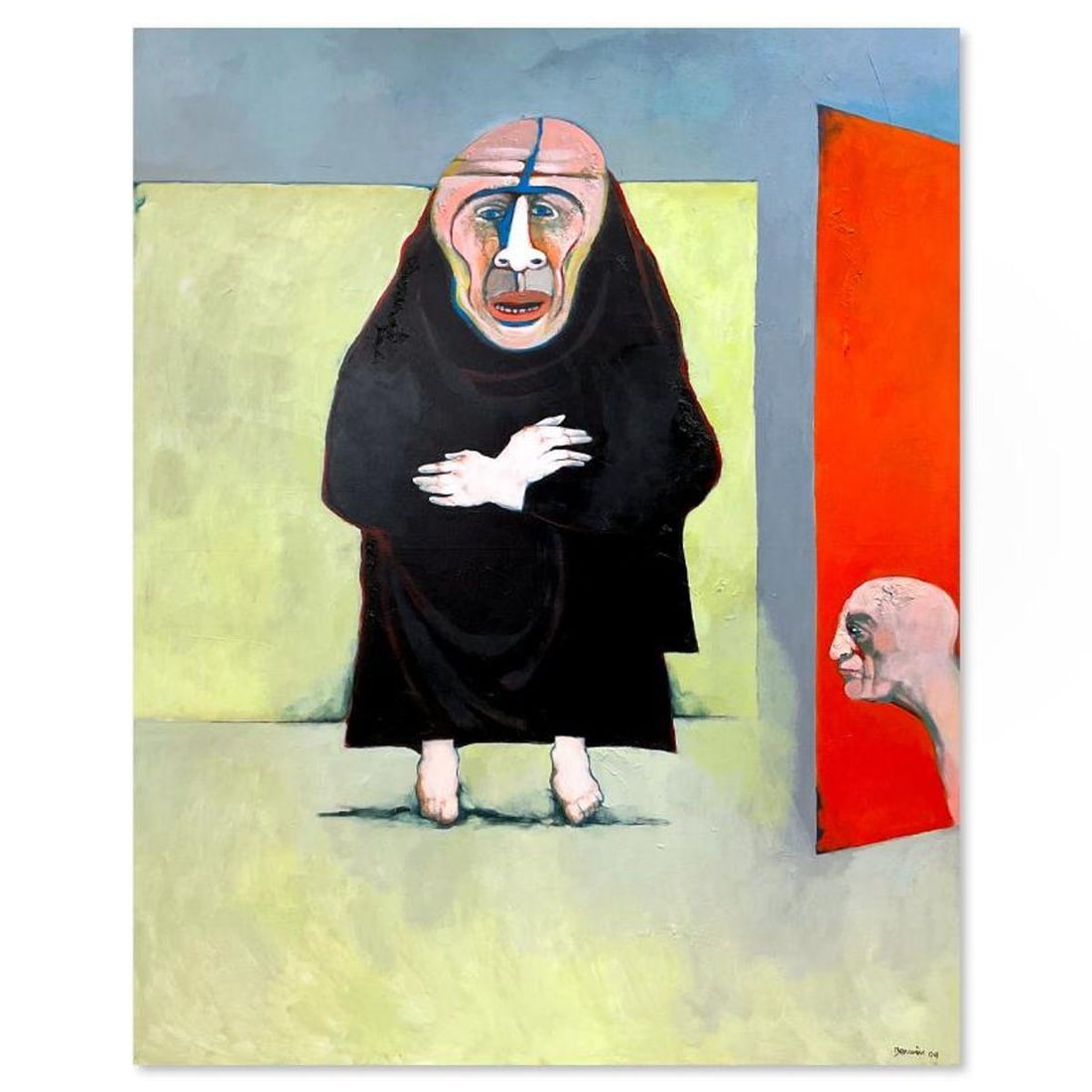 Milton Berwin (1925-2023), Original Painting on Canvas (64" x 50"), Dated 1999 and Hand Signed with (1 of 2)