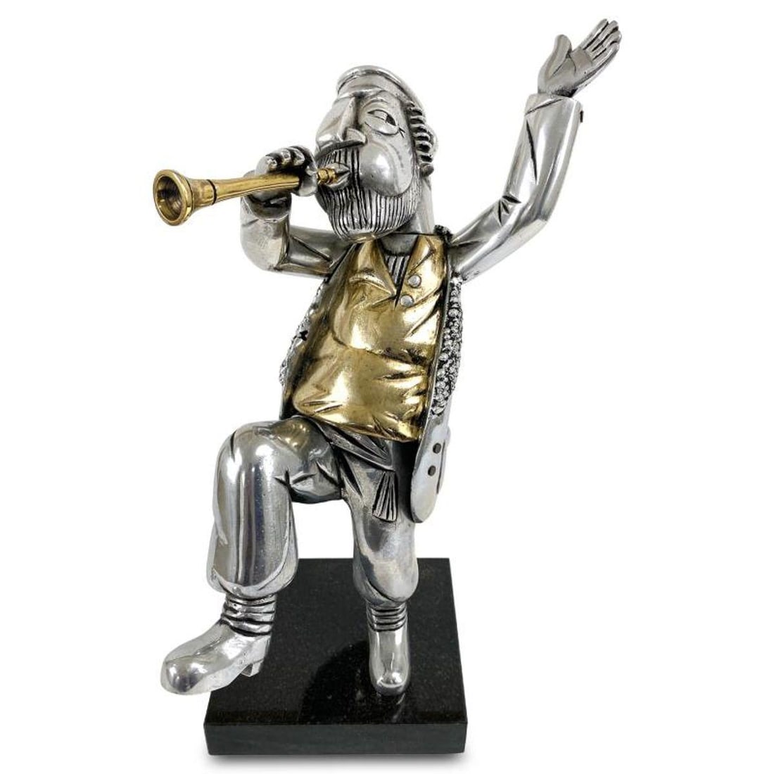 Frank Meisler (1929-2018), Limited Edition Metal Klezmer Horn Player Sculpture, Numbered 278/320 and (1 of 3)
