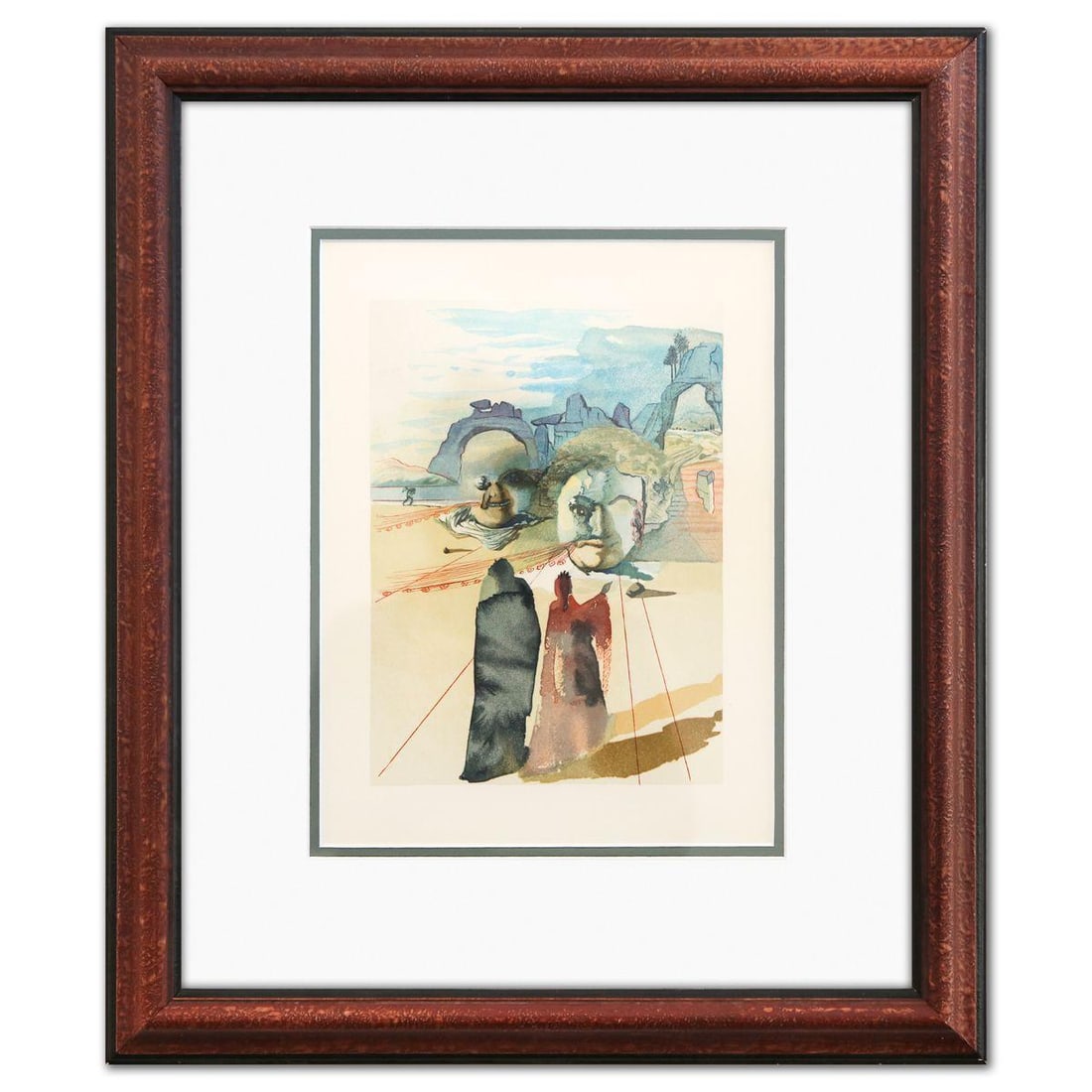 Salvador Dali- Original Color Woodcut on B.F.K. Rives Paper "Purgatory 20": Artist: Salvador Dali. Medium: Original Color Woodcut on B.F.K. Rives Paper. Title: Purgatory 20. Size: 13" x 10". Measures approx. 21" x 18" (framed). Certificate of Authenticity: Is included. Additi