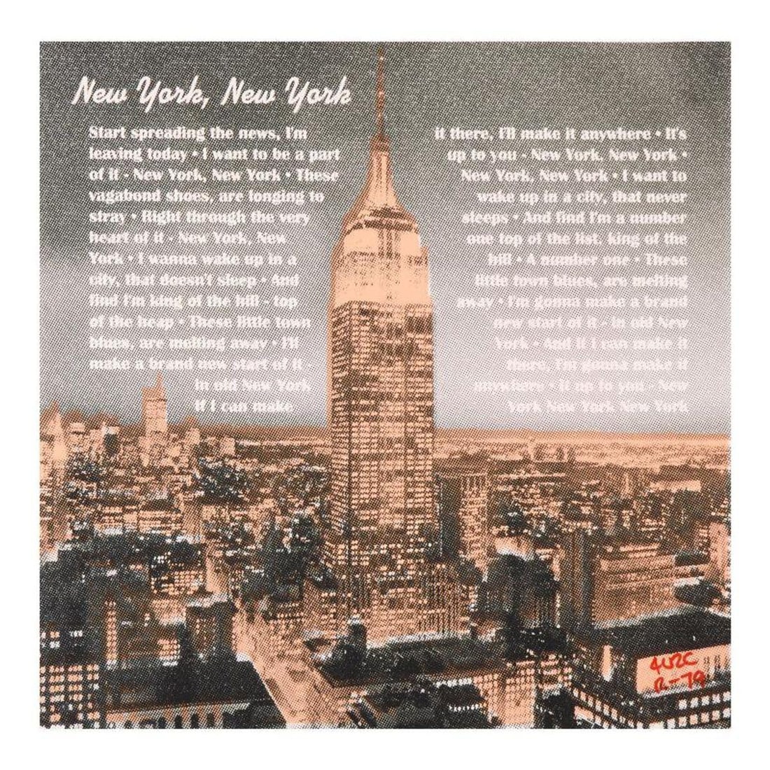 Ringo Daniel Funes, "New York, New York" One-of-a-Kind Mixed Media Painting on Canvas, Hand Signed: New York, New York is a one-of-a-kind hand-pulled silkscreen and mixed media painting on canvas by Ringo (Daniel Funes) - protege of Andy Warhol's apprentice, Steve Kaufman! This piece is hand signed 