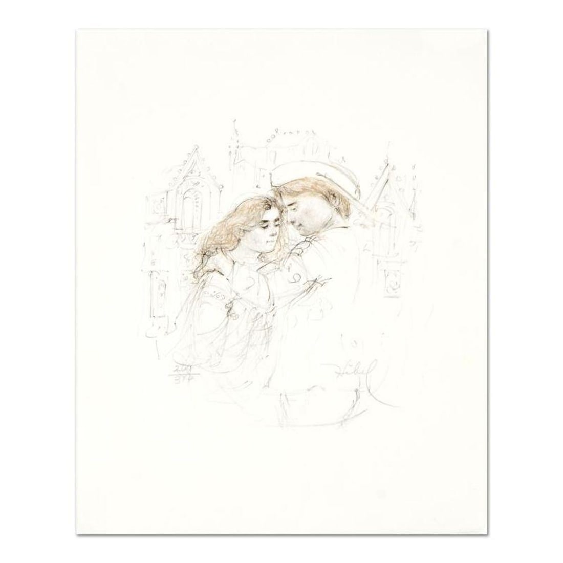 Edna Hibel (1917-2014), "Roberta and Roberto" Limited Edition Lithograph with Remarque, Numbered and (1 of 2)