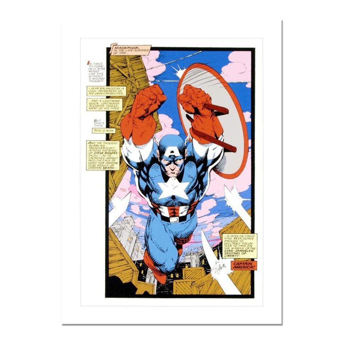 Stan Lee Signed, "Captain America, Sentinel: Uncanny X-Men #268" Numbered Marvel Comics Limited: A piece of comic book history, this limited edition print, drawn by Jim Lee, depicts the popular X-Men hero in action in action. Jim Lee is most famous for his work on the X-Men and Batman franchises.