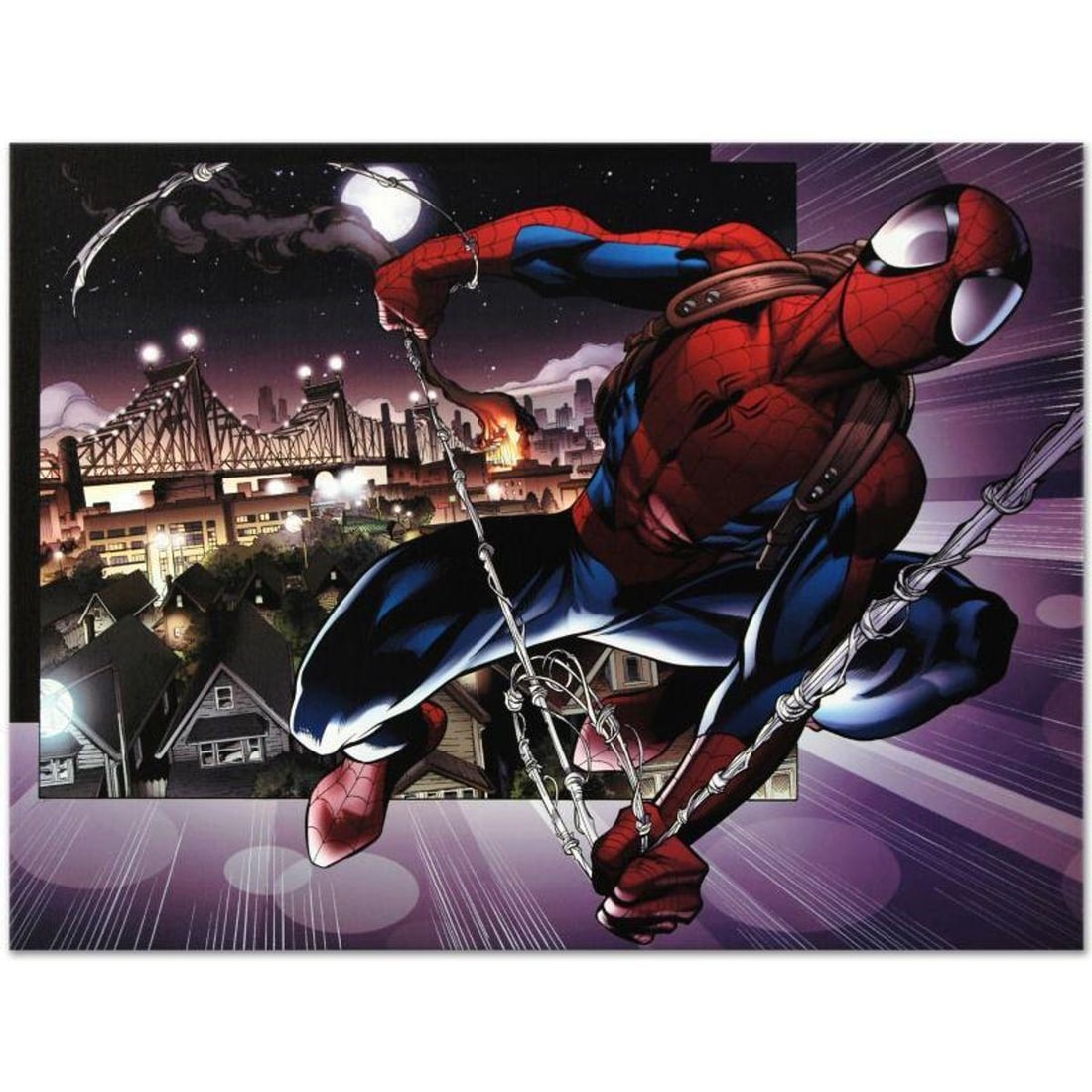 Marvel Comics "Ultimate Spider-Man #157" Numbered Limited Edition Giclee on Canvas by Mark Bagley: A piece of comic book history, this limited edition, from original art by Mark Bagley, depicts the classic character Spider-Man. Mark Bagley got his start by winning Marvel's Try-Out contest, for whic