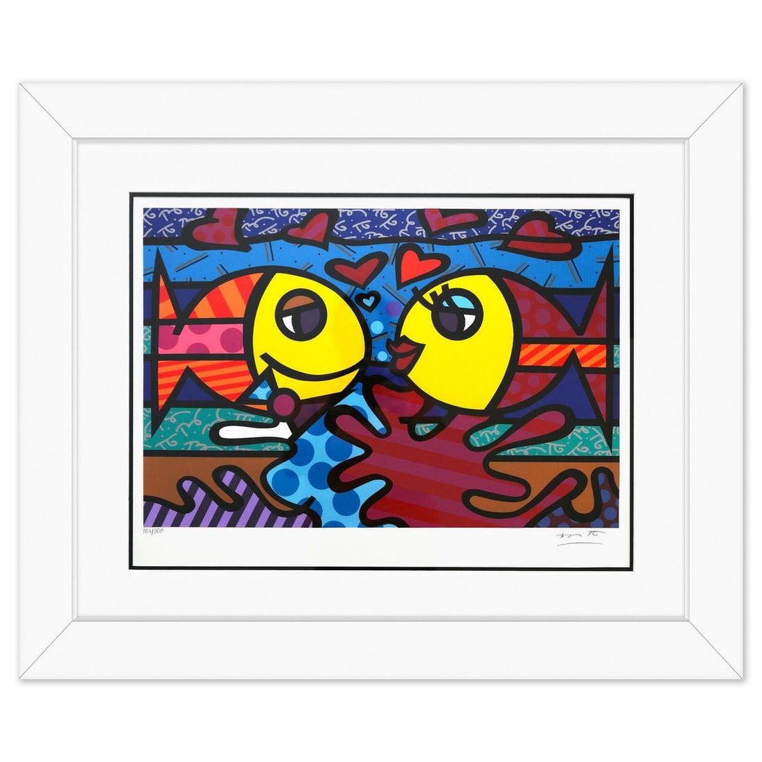 Romero Britto- Serigraph "Deeply in Love" (1 of 1)