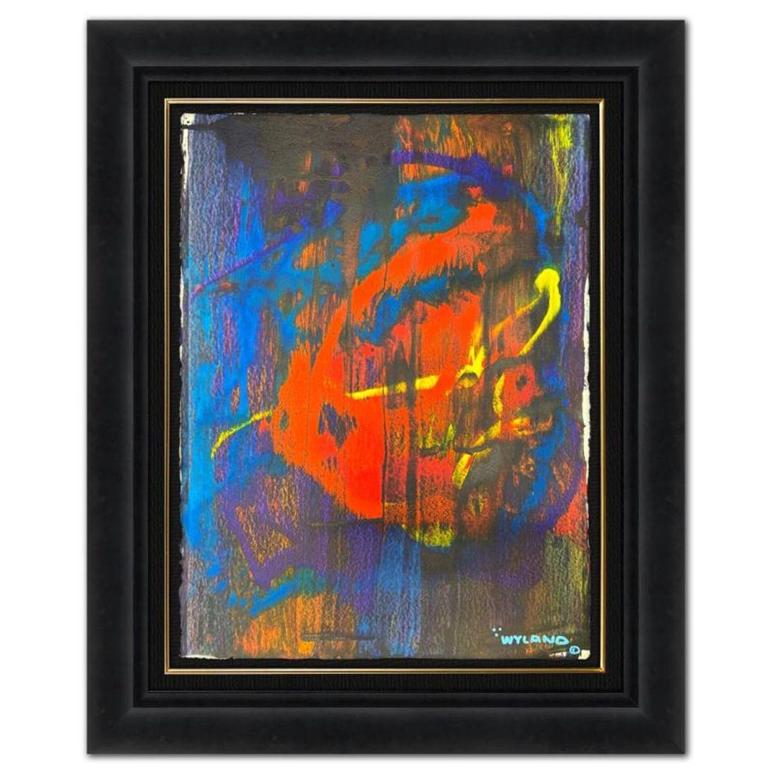 Wyland, "Untitled Abstract" Framed Original Painting on Paper, Hand Signed with Letter of: This is an original watercolor painting on paper by Wyland, hand signed by the artist. This piece comes custom framed. Includes Letter of Authenticity. Measures approximately 38.5" x 31" x (framed), 3