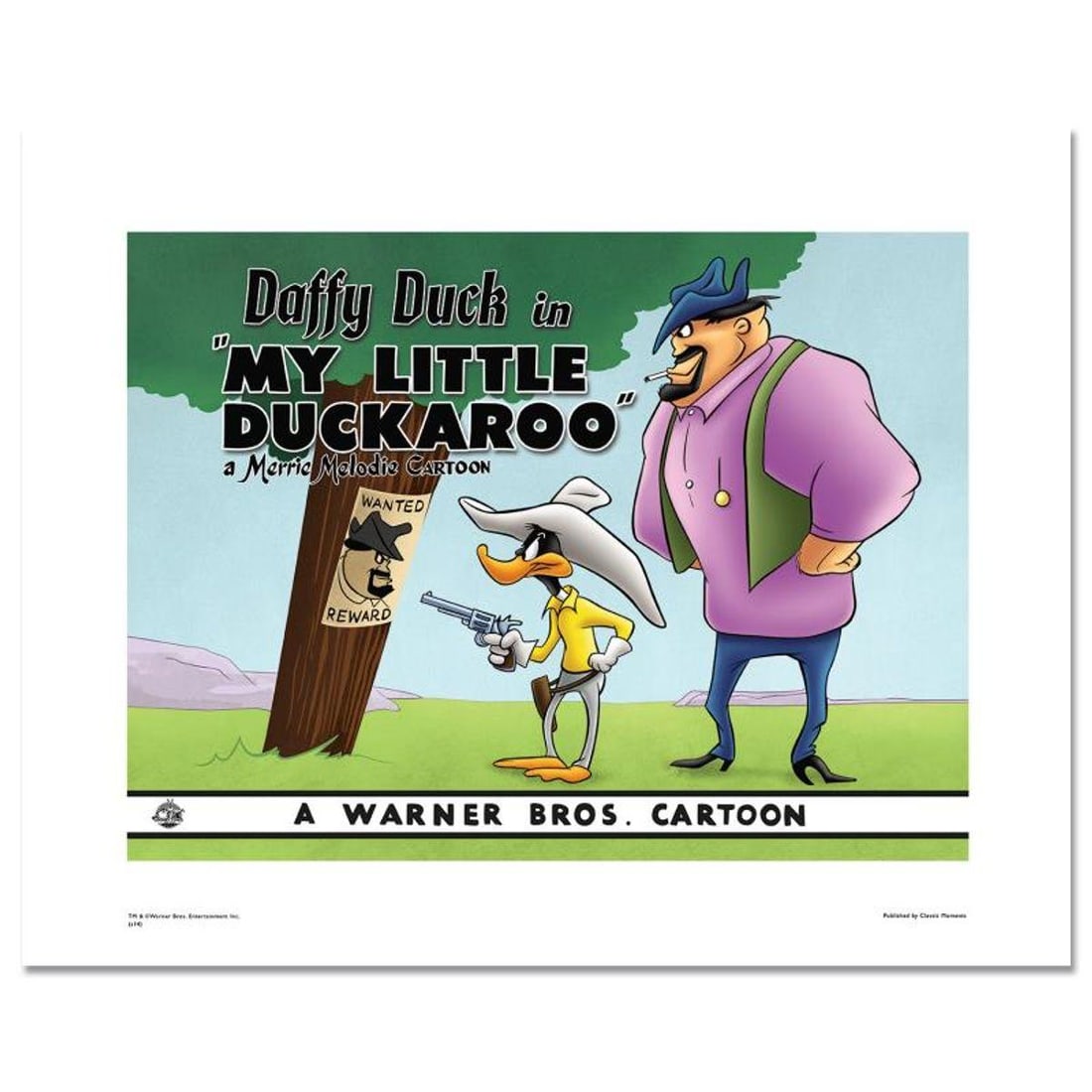 My Little Duckaroo Numbered Limited Edition Giclee from Warner Bros. with Certificate of: My Little Duckaroo is a limited edition giclee on paper from Warner Bros. featuring iconic Looney Tunes characters. The art was taken from an original Lobby Card used to promote "My Little Duckaroon" 