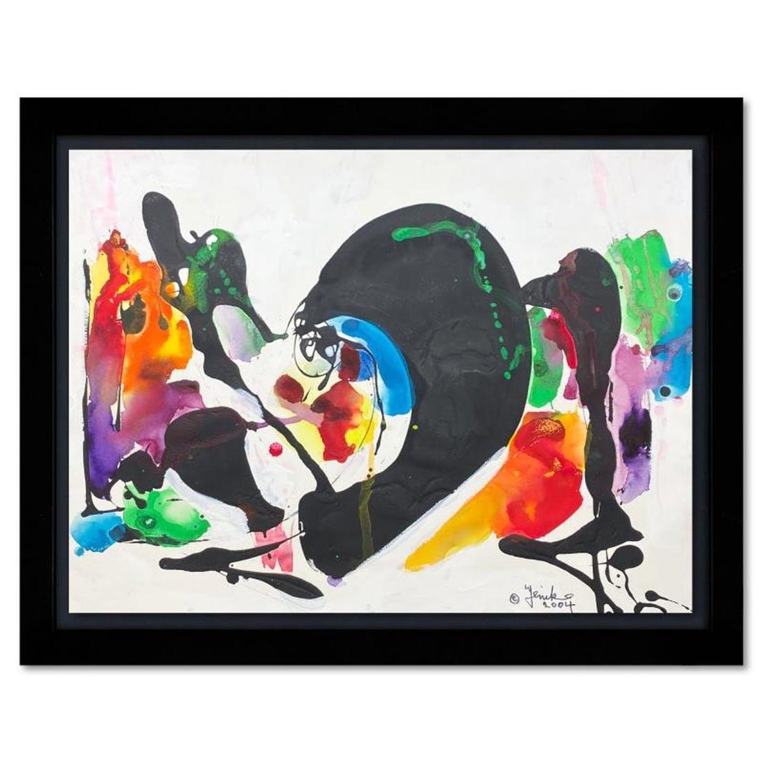 Jenik Cook, Framed Original Acrylic Painting, Hand Signed, Letter of Authenticity.: This is an original acrylic painting on paper by Jenik Cook. Hand signed by the artist, it includes Letter of Authenticity. This piece comes from the artist's personal collection. Measures approximate