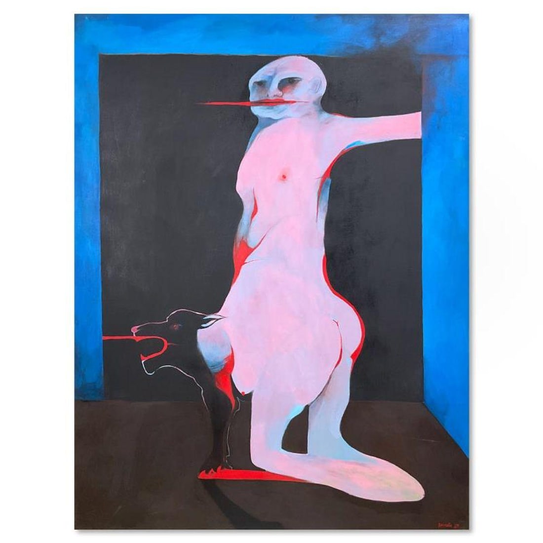 Milton Berwin (1925-2023), Original Painting on Canvas (60" x 48"), Dated 1987 and Hand Signed with (1 of 2)