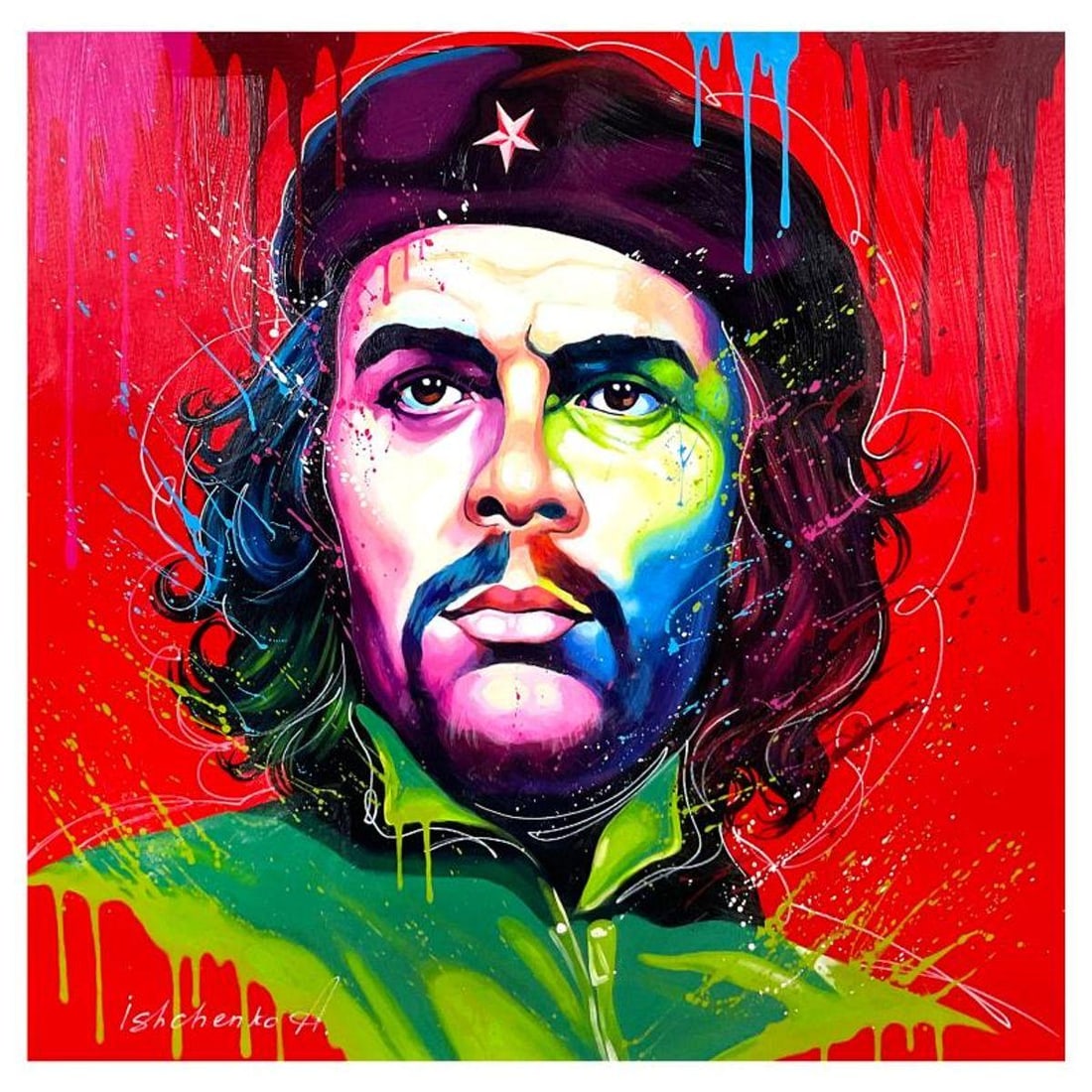 Alexander Ishchenko, "Che" Original Acrylic Painting on Canvas, Hand Signed with Letter: Che is an original acrylic painting on canvas by Alexander Ishchenko, hand signed by the artist. Includes Letter of Authenticity. Measures approx. 36" x 36" (image).