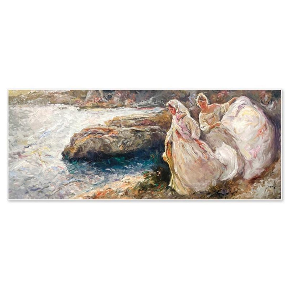 Royo, "Bajando Hacia El Mar" Limited Edition Printer's Proof on Clay-Board (18" x 45"), Numbered and: Bajando Hacia El Mar is a limited edition printer's proof on clay-board by Royo, numbered and hand signed by the artist. Includes Letter of Authenticity. Measures approx. 18" x 45" (image). Reference#