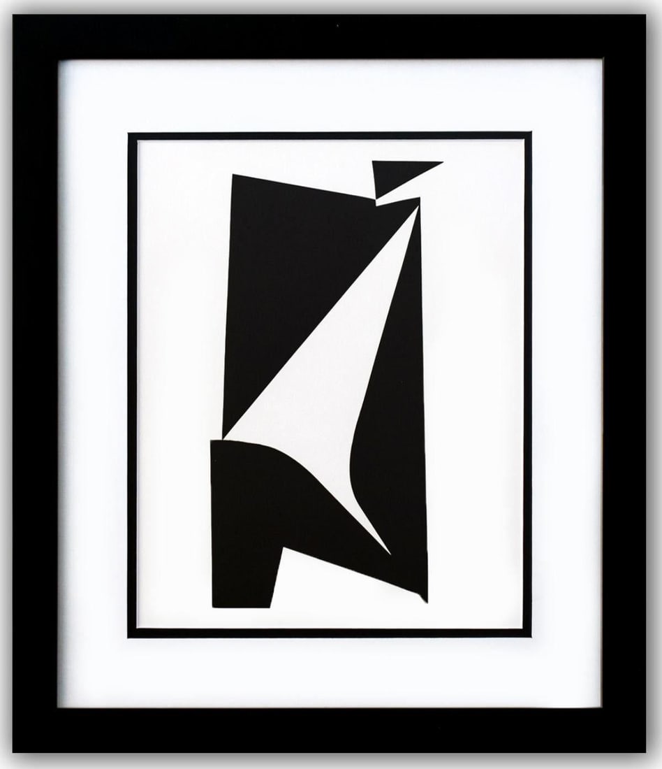 Victor Vasarely- Heliogravure Print "Untitled": Artist: Victor Vasarely. Medium: Heliogravure Print. Title: Untitled. Size: 14" x 11". Measures approx. 21" x 18" (framed). Additional: Custom Framed. Reference#: 21423.