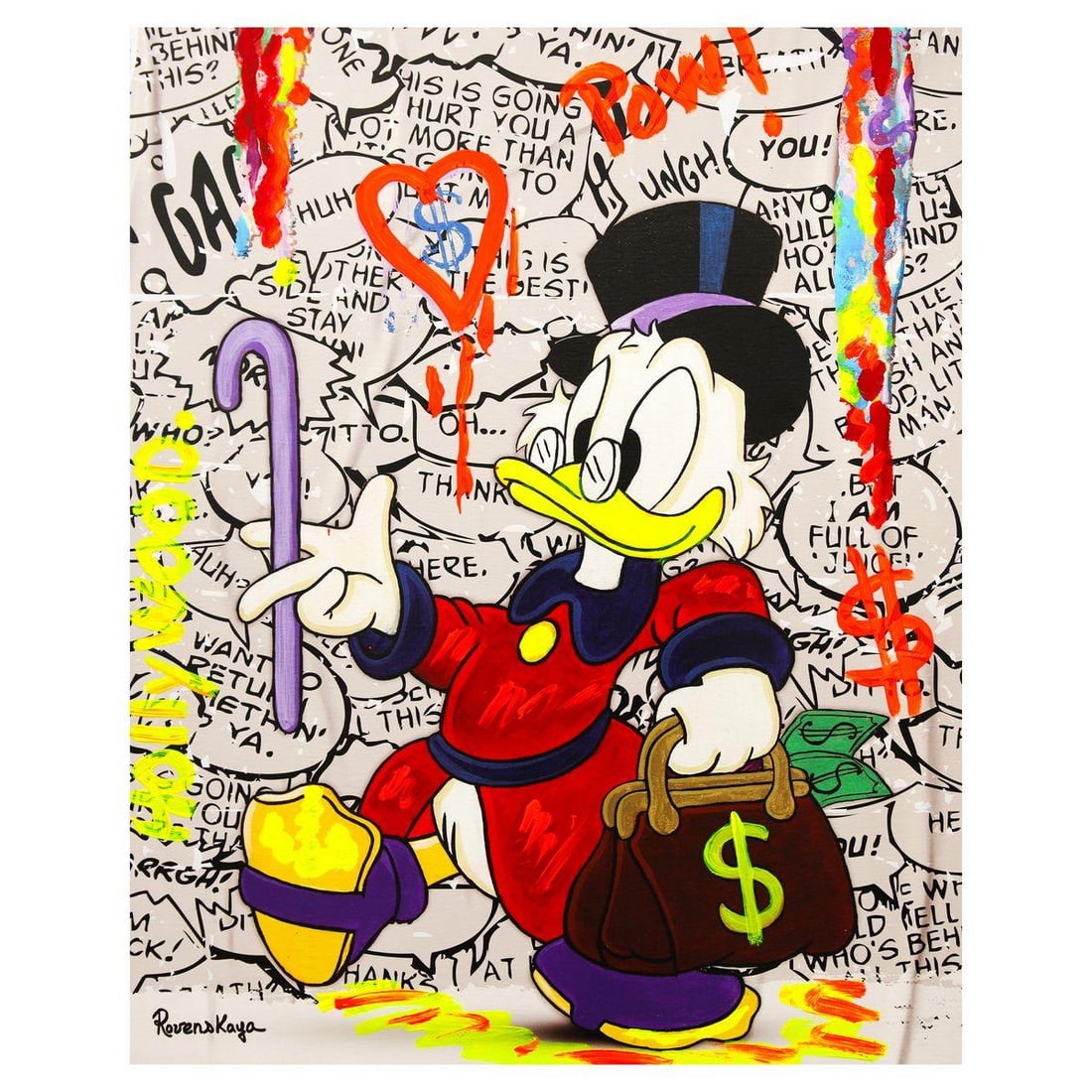 Nastya Rovenskaya- Mixed Media on Canvas "Uncle Scrooge" (1 of 2)