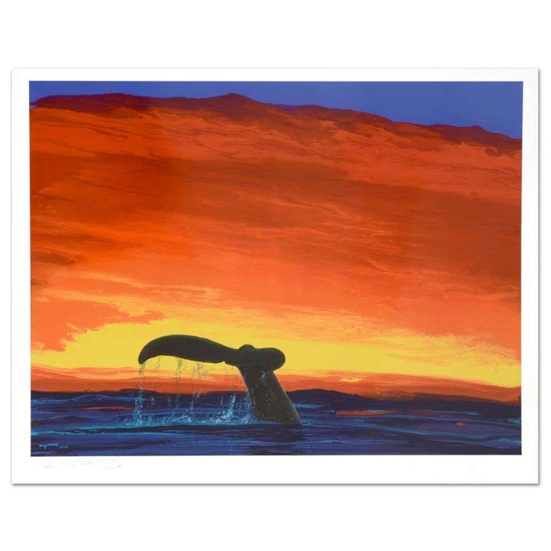 Sounding Seas Limited Edition Lithograph by Famed Artist Wyland, Numbered and Hand Signed with: Wyland's passion for marine life and aquatically-inspired artwork is evident in everything he creates. "Sounding Seas" is a limited edition lithograph on paper, numbered and hand signed by Wyland! Inc