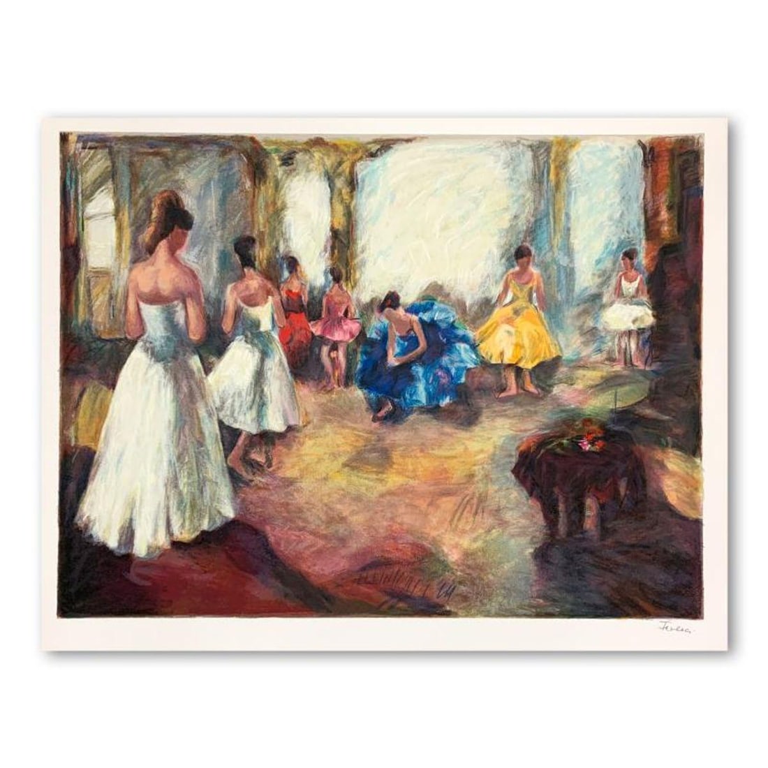 Hedva Ferenci, "Audition" Hand Signed Limited Edition Serigraph on Paper with Letter of: Audition is a limited edition serigraph on paper by Hedva Ferenci. It is numbered and hand signed and includes a letter of authenticity. Measures approximately 24.5" x 33" (image). Reference#: 90499.