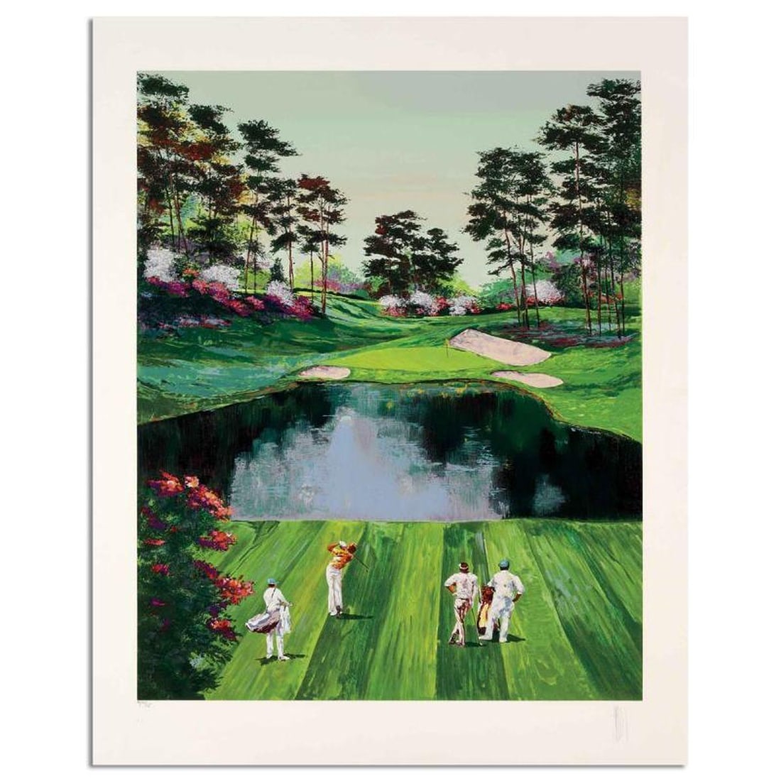 Mark King (1931-2014), "Augusta #16" Hand Signed Limited Edition Serigraph with Letter of: Augusta #16 is a limited edition serigraph on paper by Mark King (1931-2014). Hand signed and numbered, this piece comes with a letter of authenticity and measures approximately 35" x 28" (image).